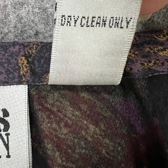 Chicos Silk Skirt Size Large Black Floral Patchwork Pull On Asymmetric Boho Chic - Picture 9 of 10